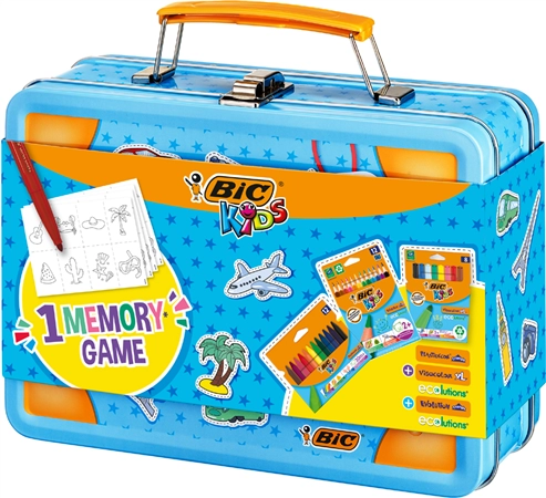 Een bic kids reisemalset memory game in metallkoffer 64-delig koop je bij NiceSupplies.nl