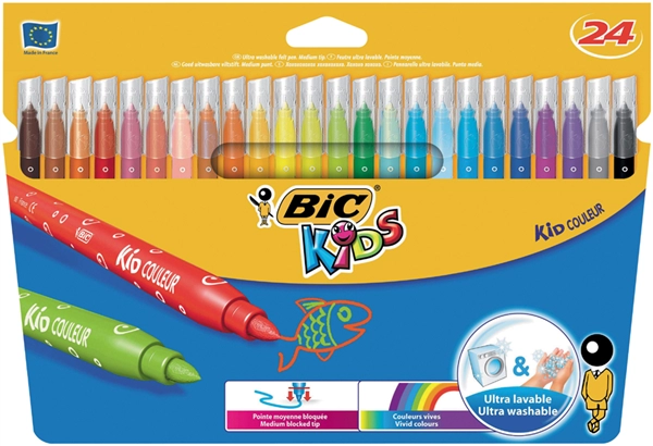 Een bic kids viltstiften kid kleur medium 24 stuks etui koop je bij NiceSupplies.nl