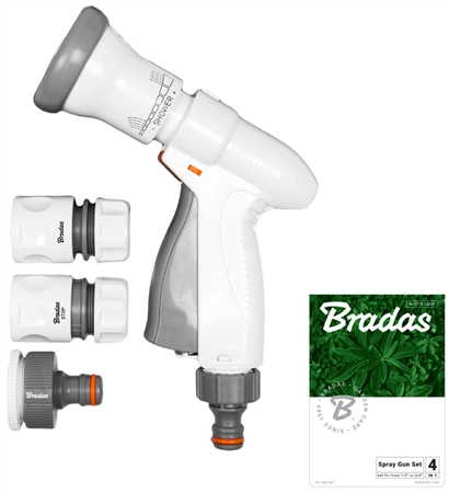 Een bradas tuinbrause-set super spray 4-delig grijs/wit koop je bij NiceSupplies.nl