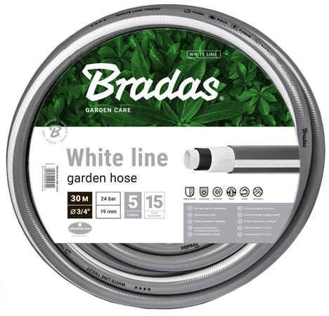 Een bradas tuinslang white line 1/2' zilver/wit 20 m koop je bij NiceSupplies.nl