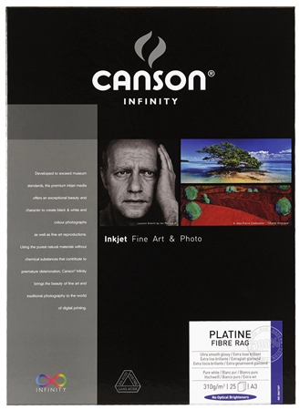 Een canson infinity fotopapier platine fibre rag 310gr a3 koop je bij NiceSupplies.nl