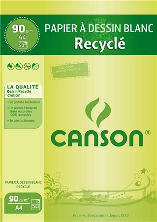 Een canson malblok recycling din a4 90gr 50 vel koop je bij NiceSupplies.nl