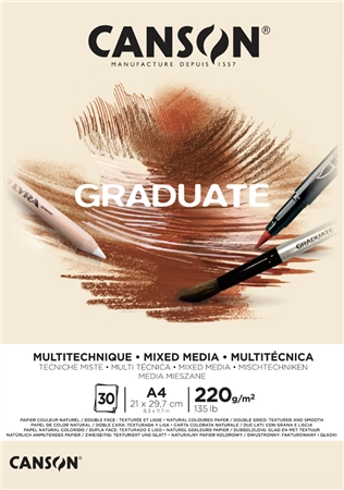 Een canson schetsblok graduate mixed media naturel din a3 koop je bij NiceSupplies.nl