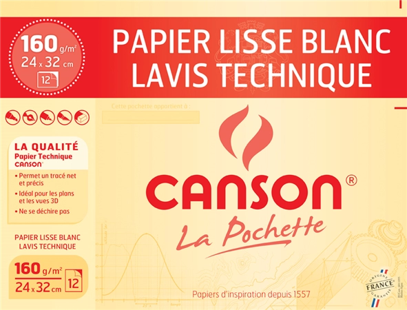 Een canson technisch tekenpapier 240x320mm 160gr koop je bij NiceSupplies.nl