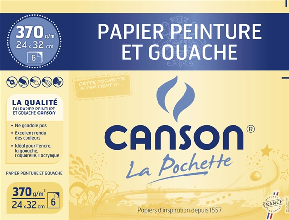 Een canson tekenpapier gouache en verven 320x240mm koop je bij NiceSupplies.nl