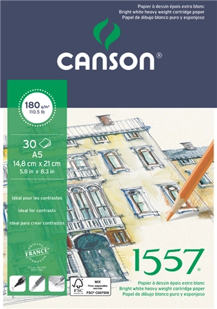 Een canson tekenpapierblok 1557 din a3 180gr 30 vel koop je bij NiceSupplies.nl