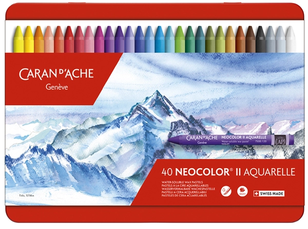 Een caran d'ache aquarel-waskrijt neocolor ii 40 stuks etui koop je bij NiceSupplies.nl