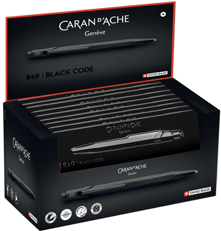 Een caran d'ache balpen met drukknop 849 blak code in display koop je bij NiceSupplies.nl