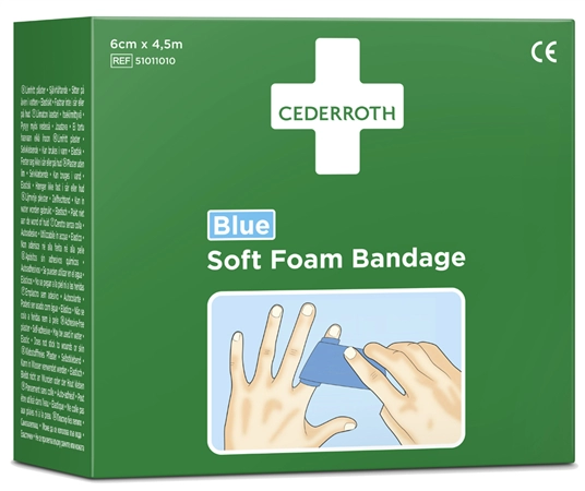 Een cederroth pleister soft foam bandage zelfklevend blauw koop je bij NiceSupplies.nl