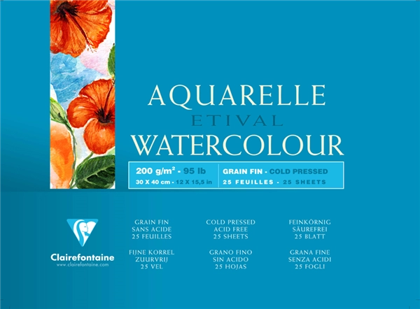 Een clairefontaine kunstenaarblok aquarele etival 120x180mm koop je bij NiceSupplies.nl