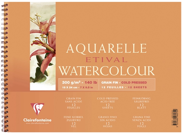 Een clairefontaine kunstenaarblok aquarele etival 180x240mm koop je bij NiceSupplies.nl