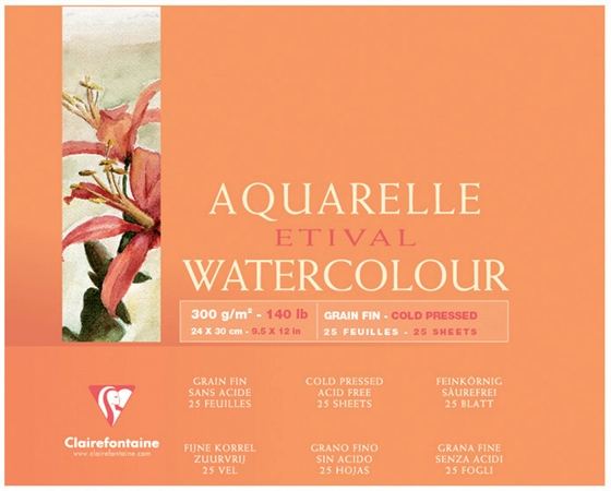 Een clairefontaine kunstenaarblok aquarele etival 180x240mm koop je bij NiceSupplies.nl