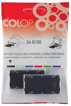 Een colop navulling stempelkussen e-10-2 blauw rood dubbelpak koop je bij NiceSupplies.nl