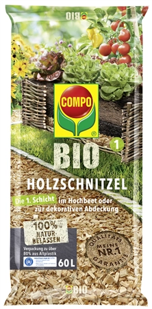 Een compo bio houtschnitzel 60 liter koop je bij NiceSupplies.nl