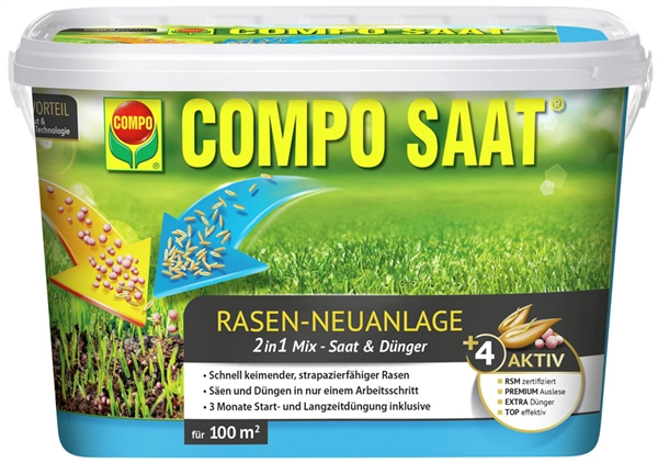 Een compo rasen-neuanlage-mix 2-2 kg voor 100m2 koop je bij NiceSupplies.nl