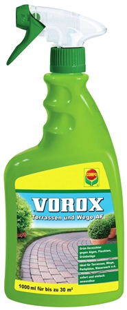 Een compo vorox terrassen en wege af 1 liter sprayfles koop je bij NiceSupplies.nl