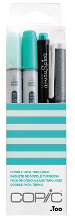 Een copic marker ciao 4 stuks set doodle pak turquoise koop je bij NiceSupplies.nl