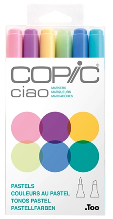 Een copic marker ciao 6 stuks set pastels koop je bij NiceSupplies.nl