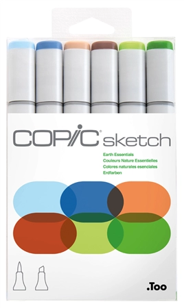 Een copic marker sketch 6 stuks set earth essentials koop je bij NiceSupplies.nl