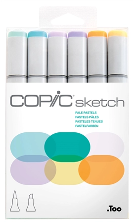 Een copic marker sketch 6 stuks set pale pastels koop je bij NiceSupplies.nl