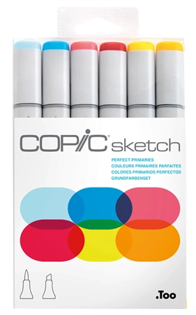 Een copic marker sketch 6 stuks set perfect primaries koop je bij NiceSupplies.nl