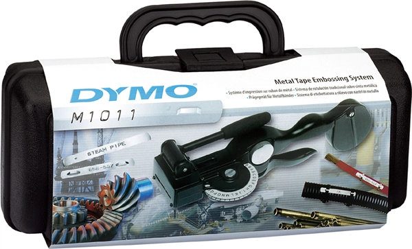 Een dymo preegband 12 mm breed 3-65 m lang aluminium koop je bij NiceSupplies.nl