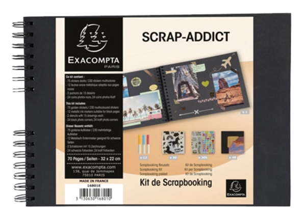 Een exacompta scrapbooking-set scrap addict zwart koop je bij NiceSupplies.nl