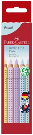 Een faber-castell driehoek-kleurpotlood jumbo grip pastel 5stuks koop je bij NiceSupplies.nl