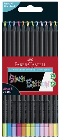 Een faber-castell driehoekig-kleurpotloden blak edition 12 stuks etui koop je bij NiceSupplies.nl