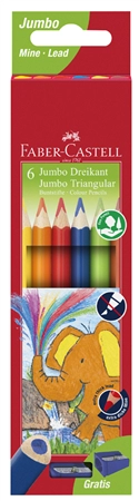 Een faber-castell driehoekig kleurpotloden jumbo 12 stuks etui koop je bij NiceSupplies.nl