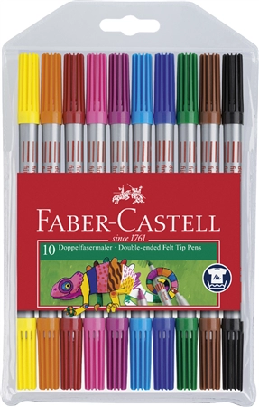 Een faber-castell duo-viltstift 10 stuks etui koop je bij NiceSupplies.nl