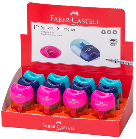 Een faber-castell enkele puntenslijper trend 2019 in display koop je bij NiceSupplies.nl