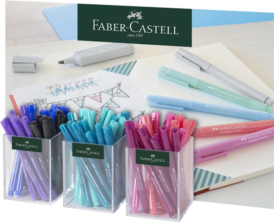 Een faber-castell fineliner broadpen pastel-3 stuks koker koop je bij NiceSupplies.nl