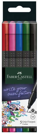 Een faber-castell fineliner grip finepen 10 stuks kartonnen etui koop je bij NiceSupplies.nl