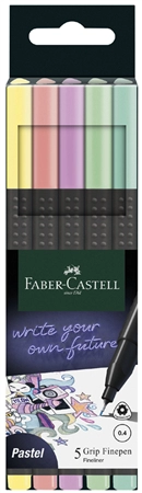 Een faber-castell fineliner grip finepen pastel 5stuks etui koop je bij NiceSupplies.nl