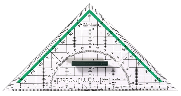 Een faber-castell geodriehoek bk 1 groot met grip koop je bij NiceSupplies.nl