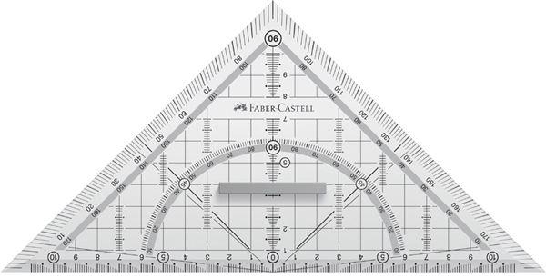 Een faber-castell geodriehoek grip groot met grip koop je bij NiceSupplies.nl