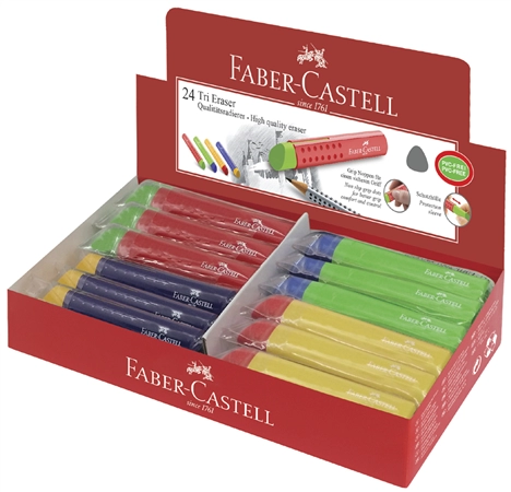 Een faber-castell gum van kunststof tri assorti koop je bij NiceSupplies.nl