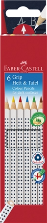 Een faber-castell hecht-en tafelstift colour grip 6 stuks etui koop je bij NiceSupplies.nl