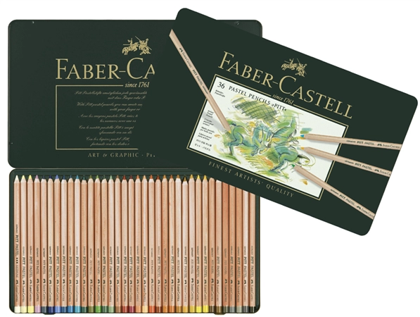 Een faber-castell kleurpotloden pitt pastel 36 stuks metalen doos koop je bij NiceSupplies.nl