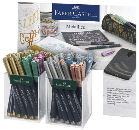 Een faber-castell metallic marker 2 stuks koker koop je bij NiceSupplies.nl