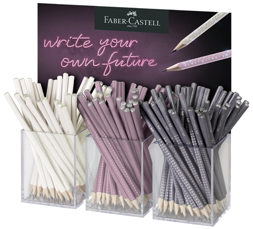 Een faber-castell potlood grip sparkle sommer 3 stuks koker koop je bij NiceSupplies.nl