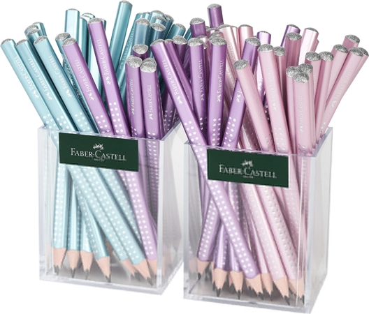 Een faber-castell potlood jumbo grip sparkle 2stuks koker koop je bij NiceSupplies.nl