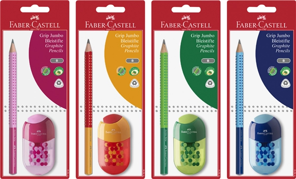 Een faber-castell schrijfset jumbo grip two tone blisterkaart koop je bij NiceSupplies.nl