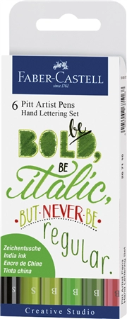 Een faber-castell tekenpen pitt artist pen 6 stuks etui koop je bij NiceSupplies.nl