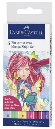 Een faber-castell tekenpen pitt artist pen 6 stuks etui koop je bij NiceSupplies.nl