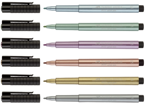 Een faber-castell tekenpen pitt artist pen groen metallic koop je bij NiceSupplies.nl