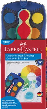 Een faber-castell verfdoos connector 12 kleuren turkois koop je bij NiceSupplies.nl