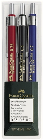 Een faber-castell vulpotlood tk-fine 1306 3 stuks etui koop je bij NiceSupplies.nl