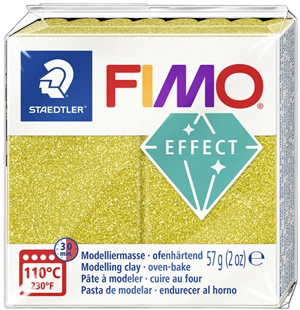 Een fimo effect boetseerklei in oven hardend gold-glitter 57 g koop je bij NiceSupplies.nl